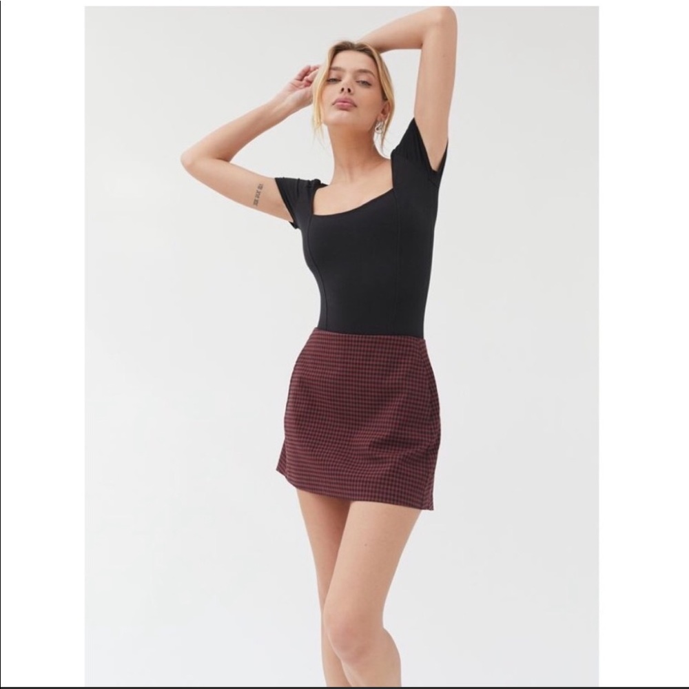 Urban Outfitters Black and Red Plaid Mini Skirt